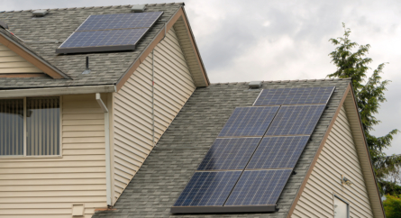 solar panel on roof of home